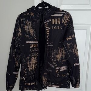 Black and Tan Graphic Print Jacket